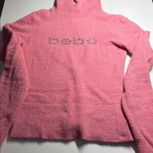 BEBE Y2K Velour Cozy Turtleneck Sweater